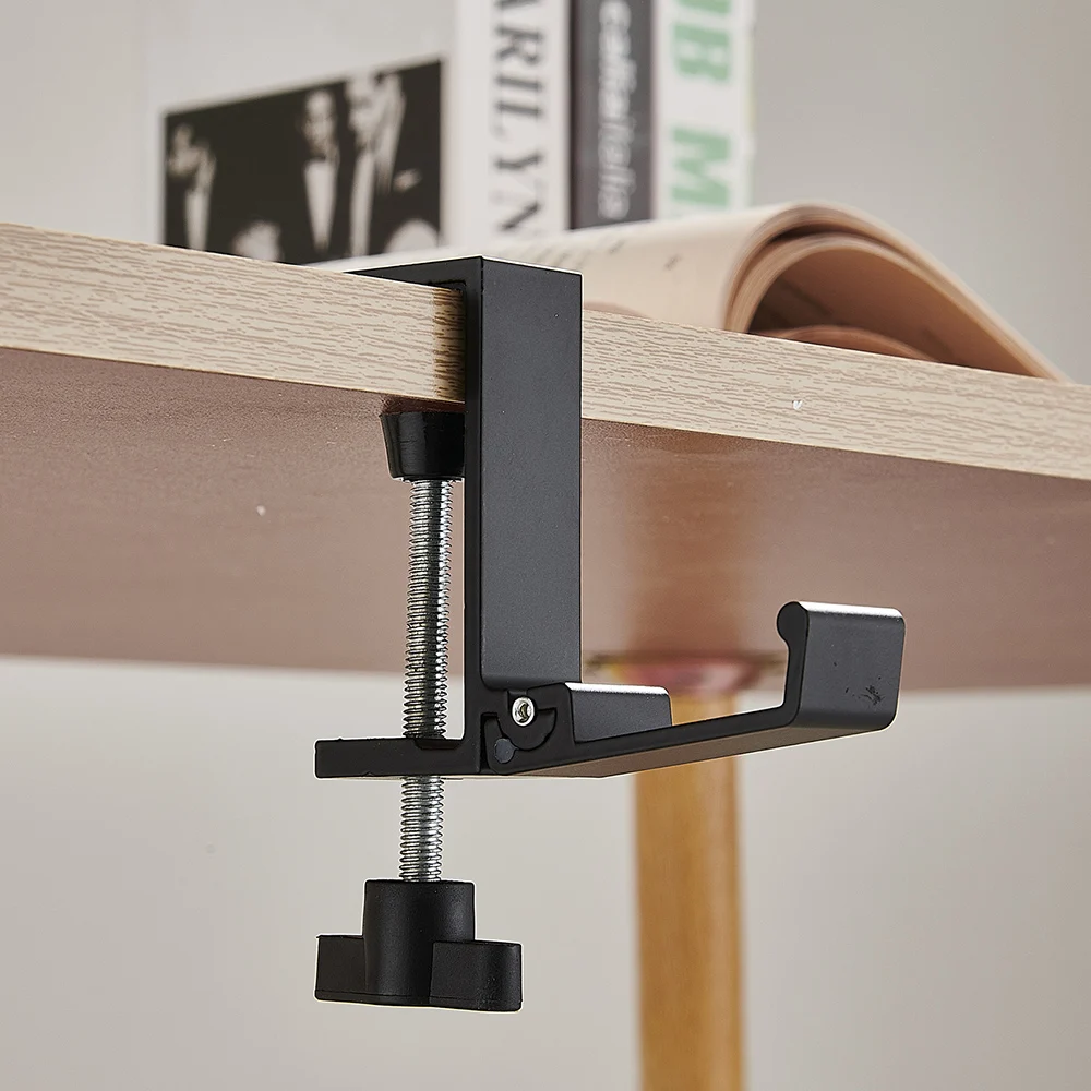 Collapsible Desk-Edge Headset Hook
