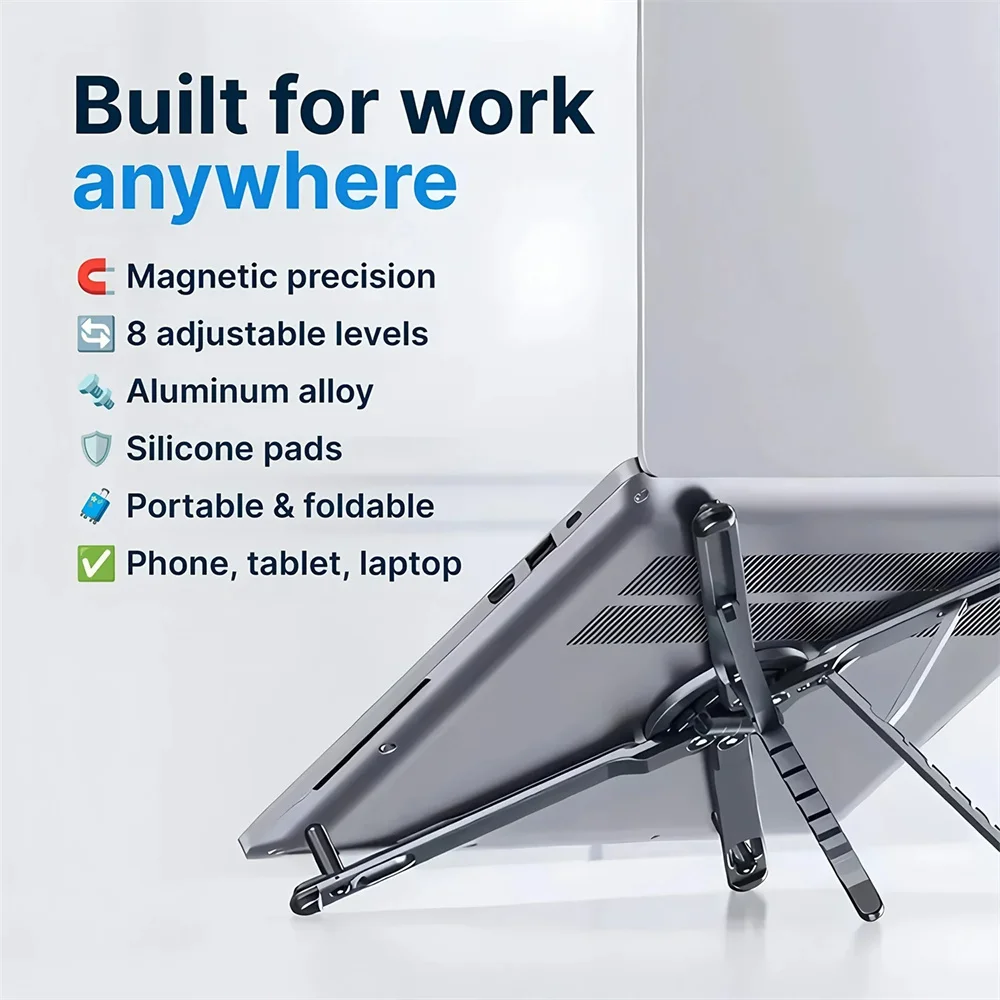 Foldable Grey Laptop Stand