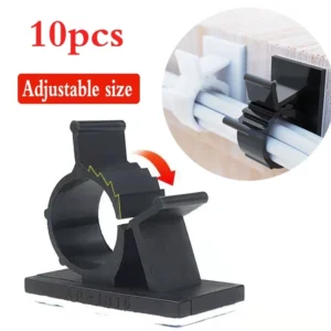 Adjustable Cable Clips and Ties 10-Pack